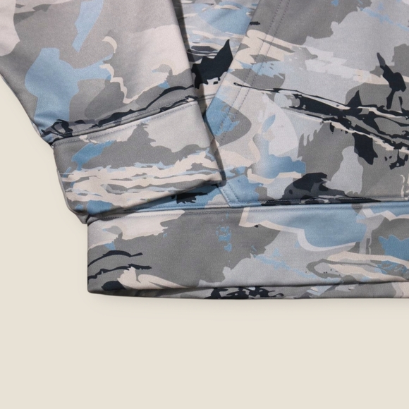 Under Armour Men Hoodie M Gray Camouflage Long Sleeve Logo Oversized - Picture 4 of 10